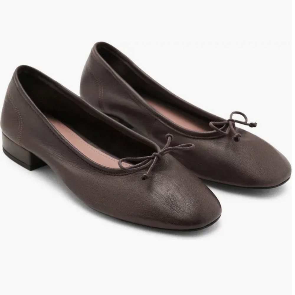 Mango chocolate brown leather loafers